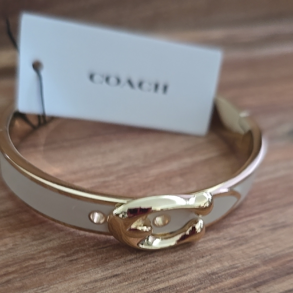 Coach Gold and Cream Women's Bracelet